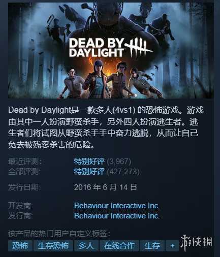 Steam每日特惠：《黎明杀机》4折 《生化2 Re》4折