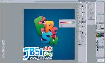 Photoshop制作动感3D字体效果