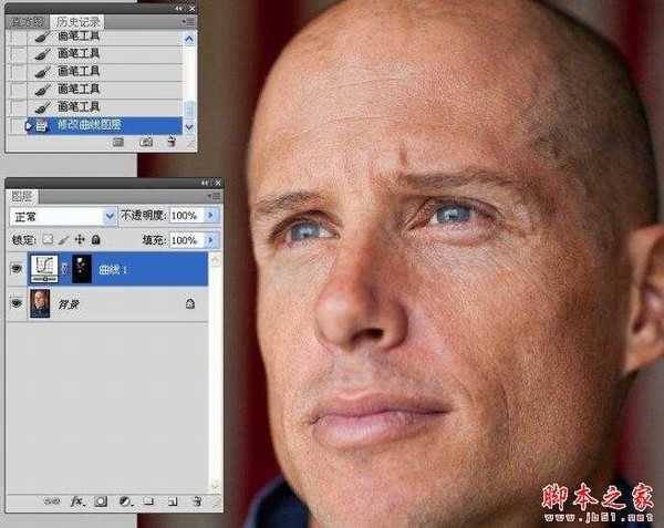 Photoshop将中年男子肤色增加质感效果