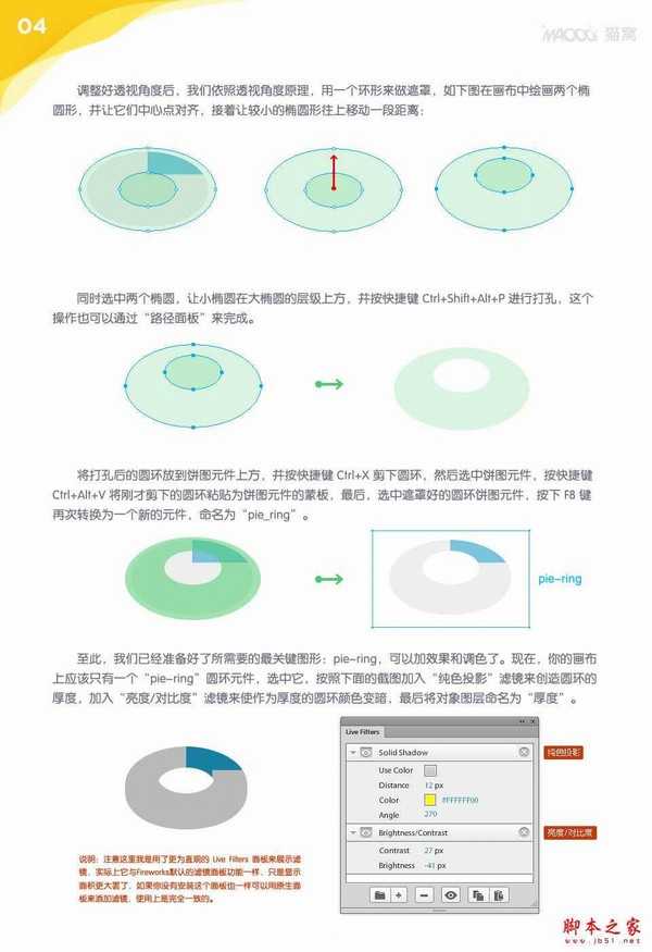 Fireworks绘画可调的三维饼图的方法