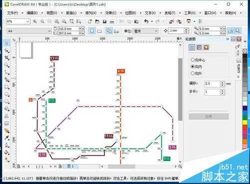 CorelDRAW X4怎么绘制深圳地铁线路图?