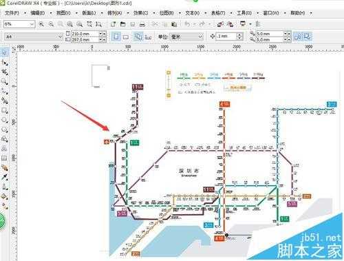 CorelDRAW X4怎么绘制深圳地铁线路图?