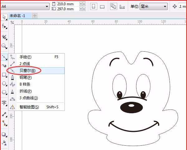 cdr怎么手绘卡通米老鼠? cdr画米老鼠的教程
