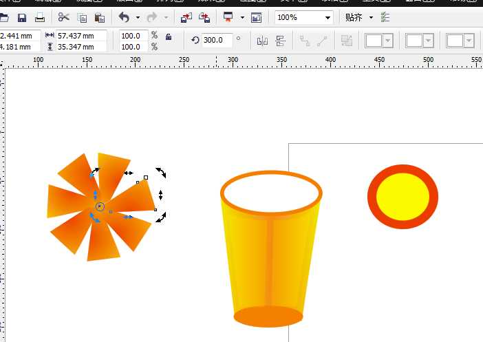 cdr怎么画一杯橙汁?CorelDRAW简单绘制的一杯满满的橙汁教程