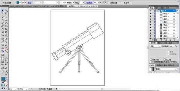 ai怎么绘制2.5d立体效果的天文望远镜?