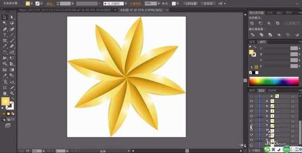 ai怎么画立体金花? ai金花矢量图的画法