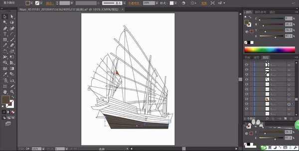 ai怎么绘制帆船图片? ai绘制帆船矢量图的教程