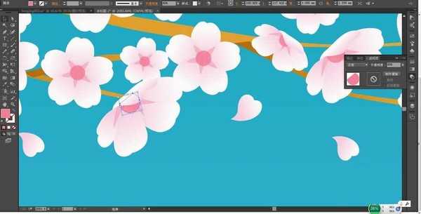 ai怎么设计浪漫的樱花背景矢量图?