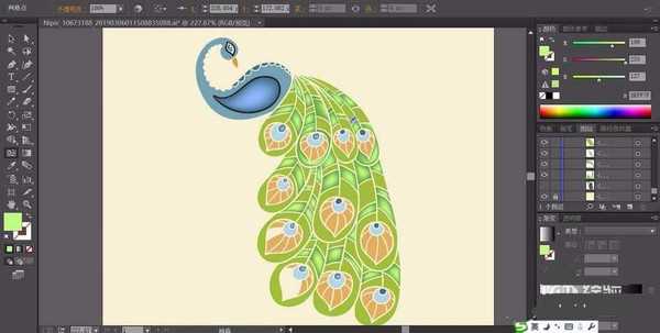 ai怎么手绘卡通孔雀? ai孔雀插画的画法