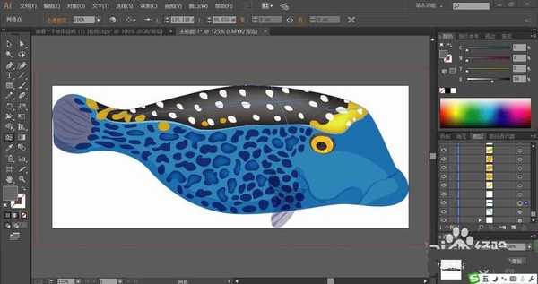 ai怎么手绘金钱斑鱼? ai画漂亮鱼的方法