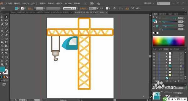 ai怎么绘制大吊车? ai吊车矢量图的设计方法