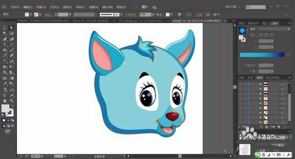 ai怎么绘制蓝色小鹿矢量图? ai小鹿插画的画法