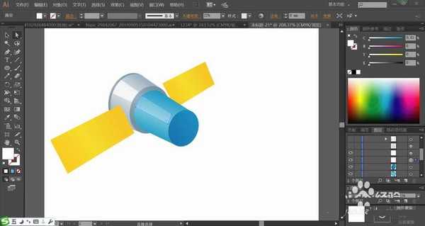 ai怎么绘制2.5d立体效果的飞行器模型?