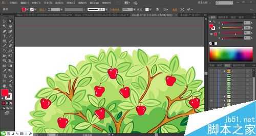 ai怎么手绘苹果树矢量图? ai设计苹果树的画法