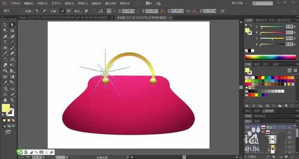 ai怎么画粉色的云朵包? ai设计手提云朵包的教程