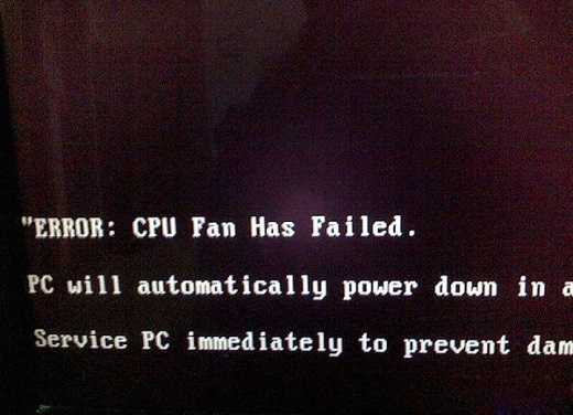 电脑开机出现英文“ERROR：cpu fan has failed”的错误提示